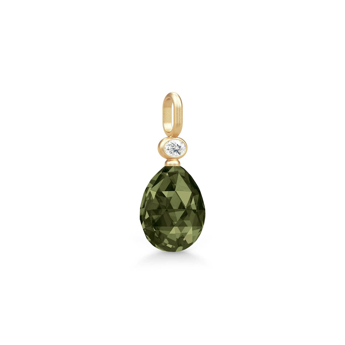 Julie Sandlau "Ofelia" anheng, Olive Green Crystal