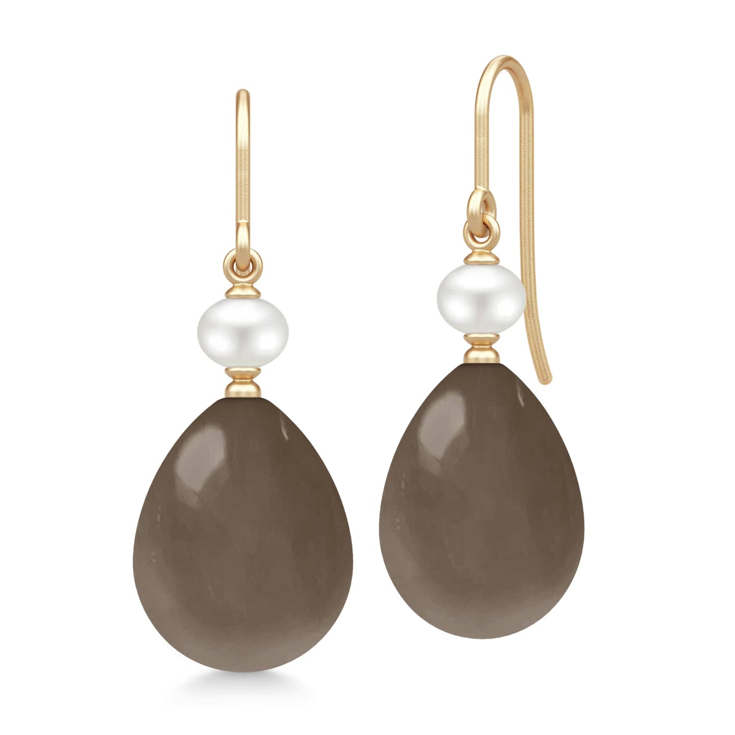 Julie Sandlau "Elina" ørepynt, Chocolate Moonstone