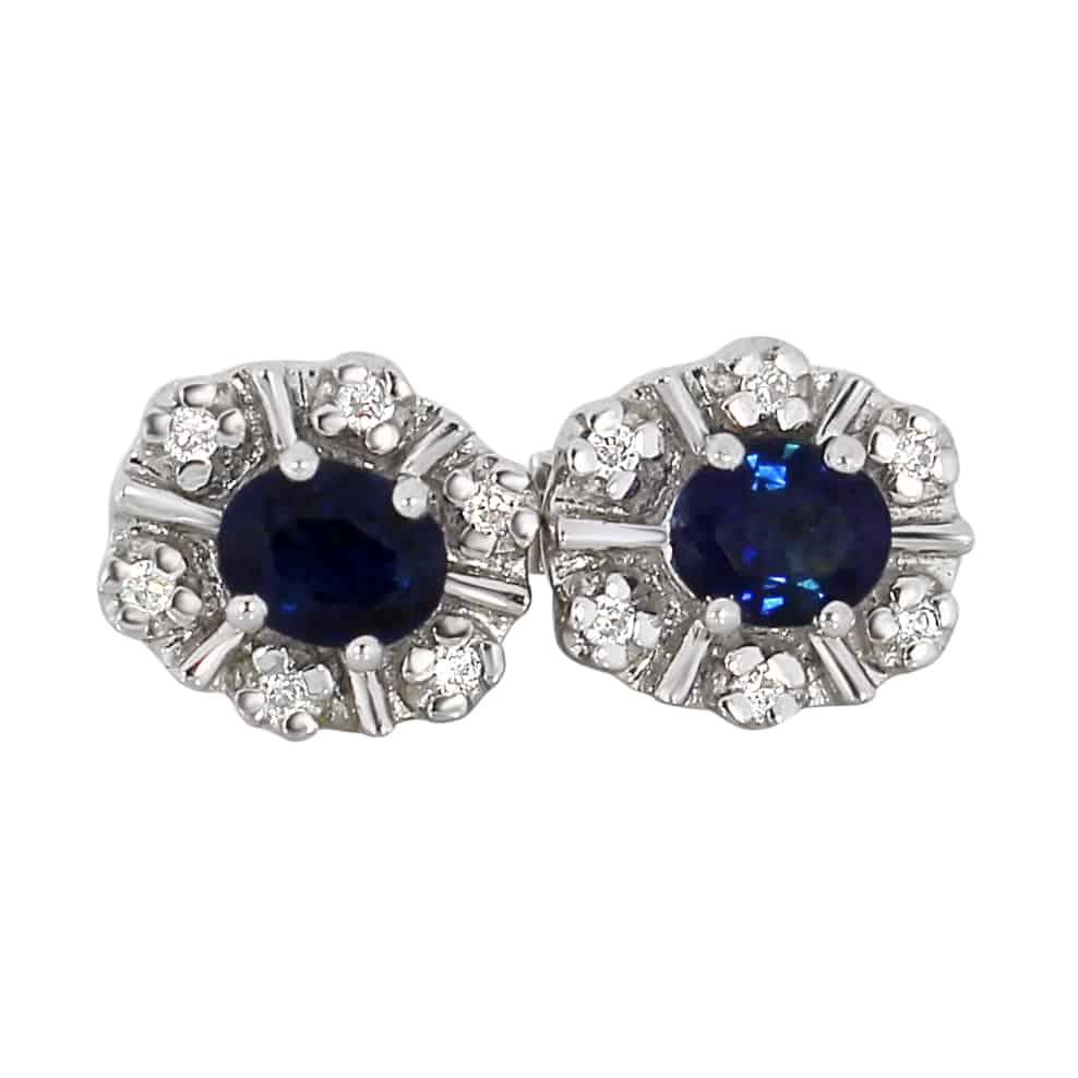 Diamantørepynt med safir, liten