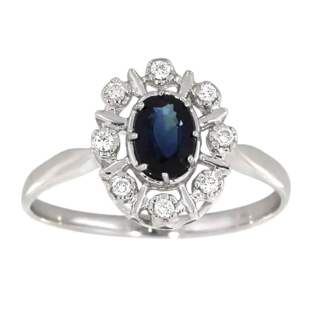 Rosettring med safir, stor
