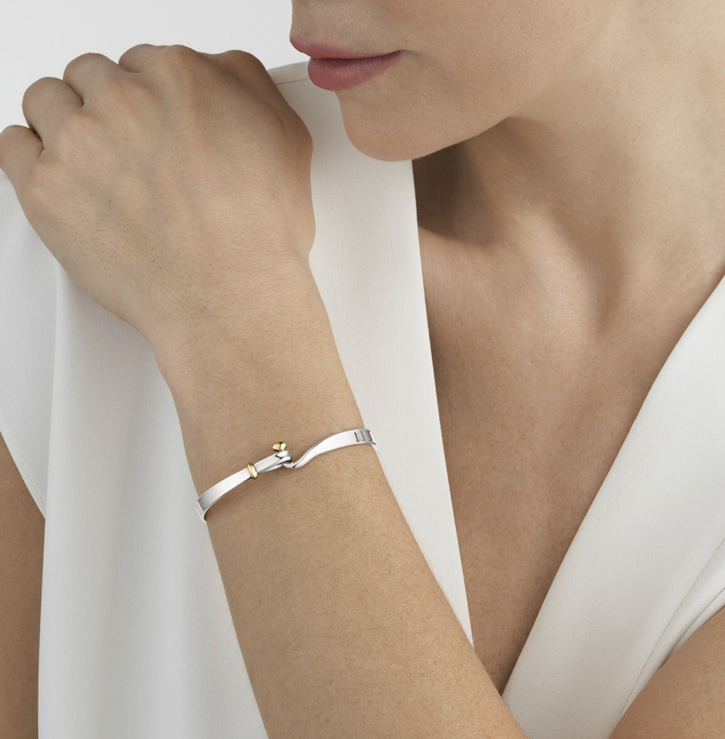 Georg Jensen Torun armring med gull detalj