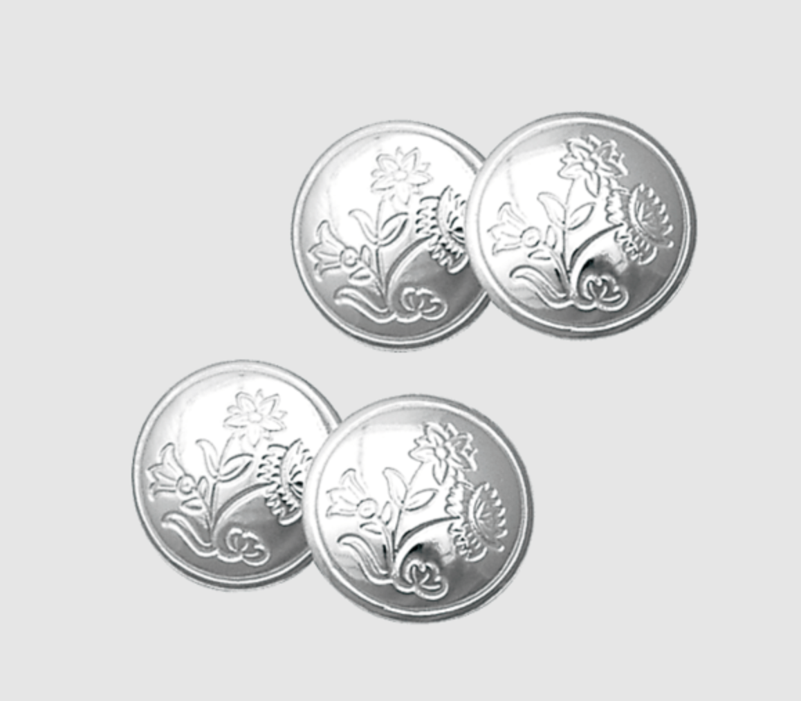 Mansjettknapper, gravert dobbel, hvit- Sylvsmidja