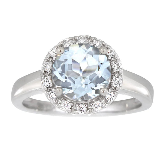 Diamantring med Aquamarine