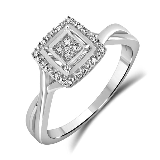Diamantring med firkantet topp 0.10ct TW SI