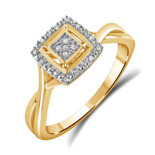 Diamantring med firkantet topp, 0.10ct TW/SI