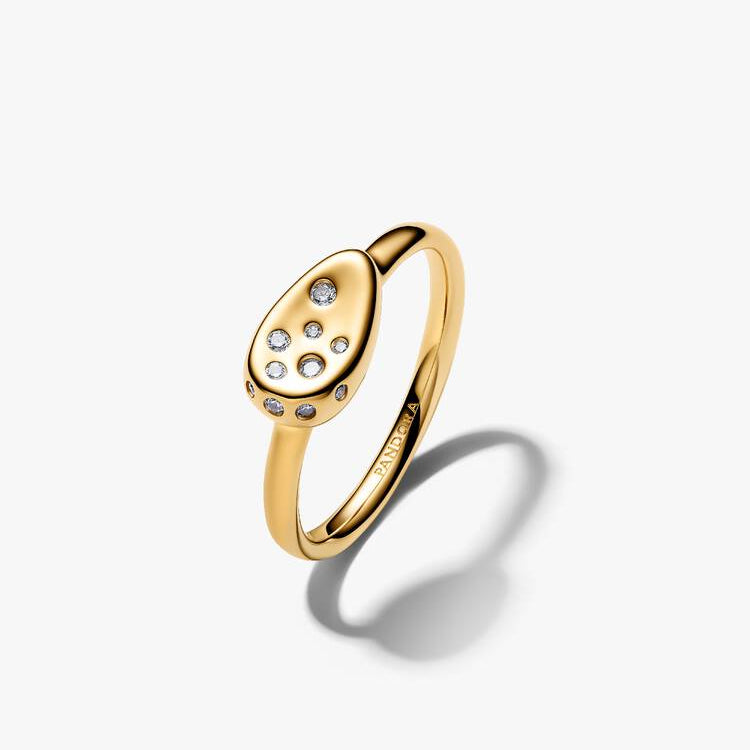 Pandora Liten steinsatt oval signetring
