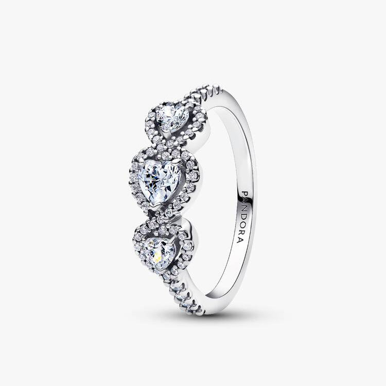 Pandora Halo hjerte trilogi ring