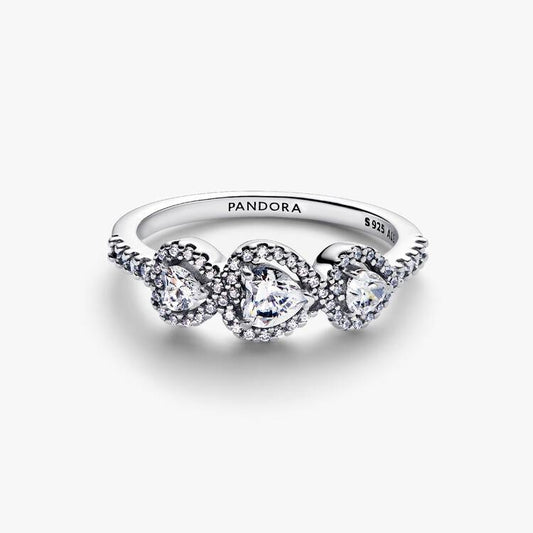 Pandora Halo hjerte trilogi ring