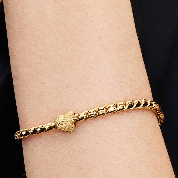 Pandora Strukturert hjerte minicharm