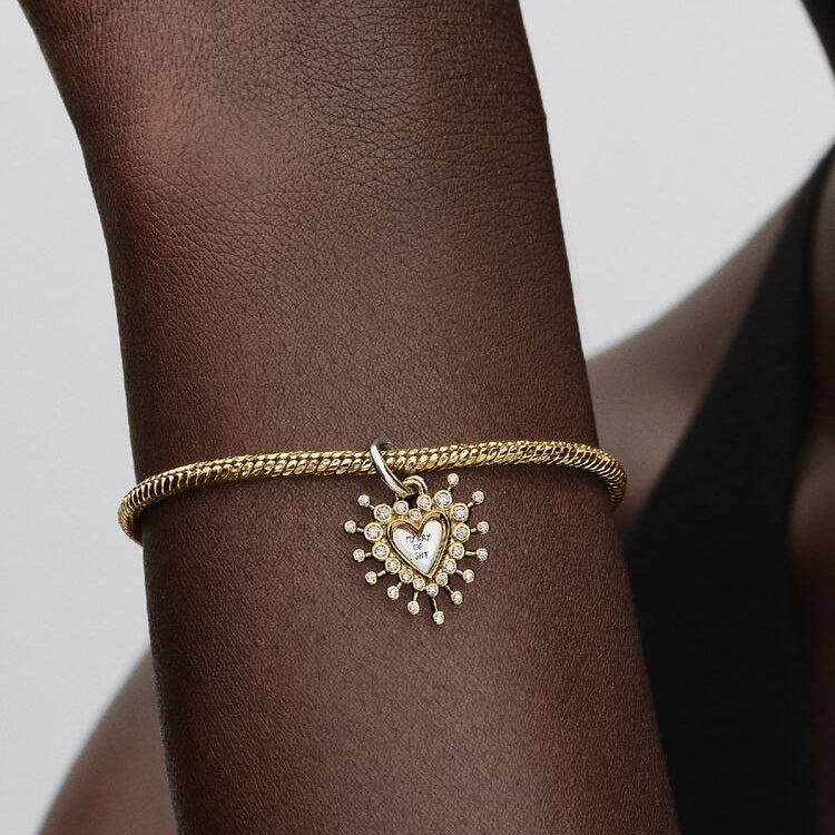 Pandora Strålende hjerte dobbel charm