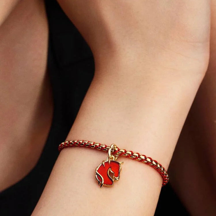 Pandora Rød ildhest muranoglass charm