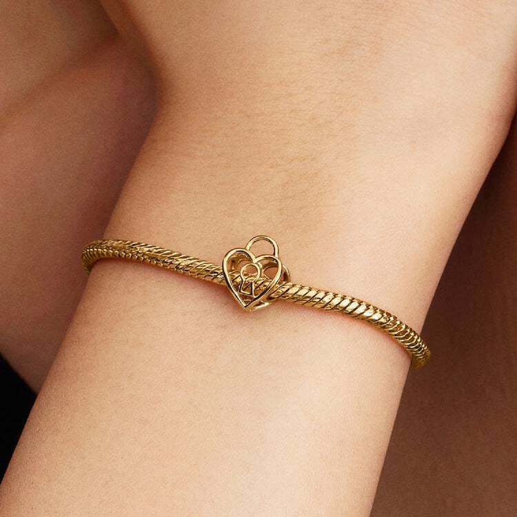 Pandora Openwork hjerte hengelås charm