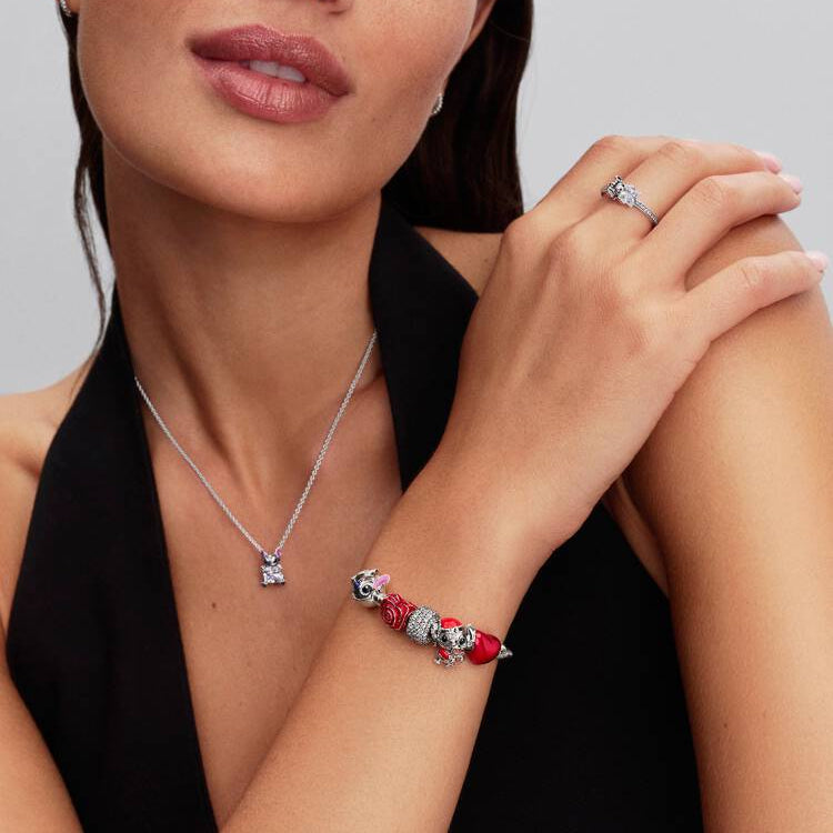 Pandora Disney Stitch rose muranoglass charm
