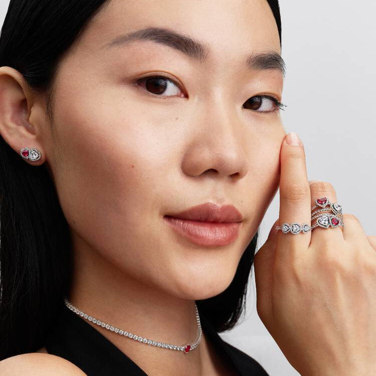 Pandora Halo hjerte trilogi ring