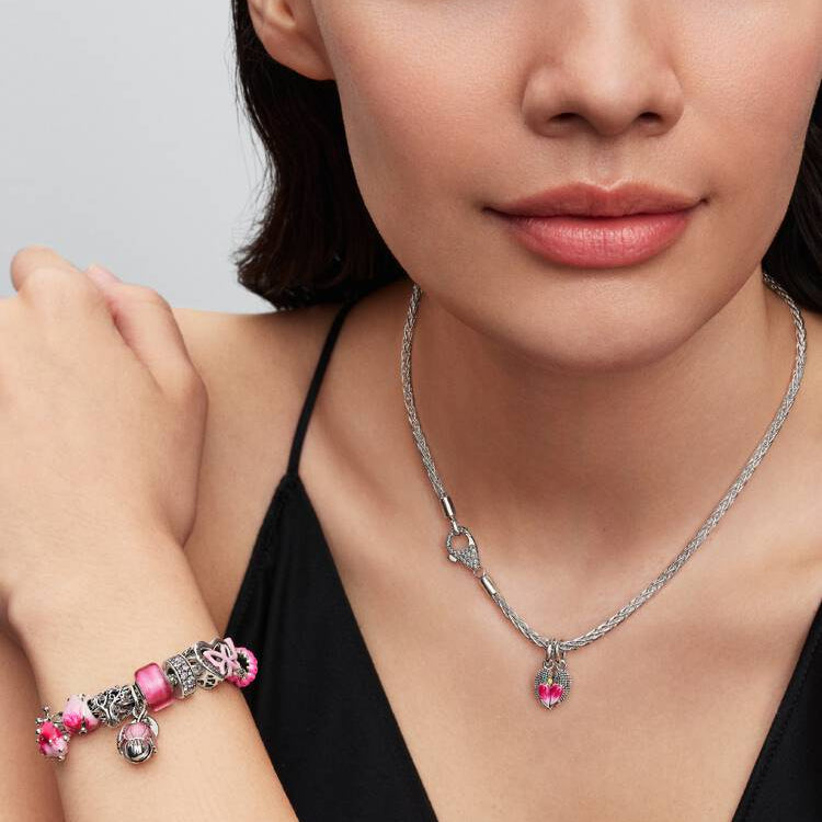 Pandora Tofarget utsprunget blomst hengende charm