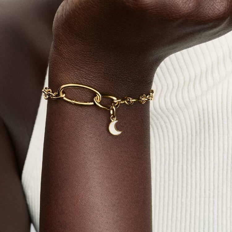 Pandora Hvit halvmåne mini hengende charm