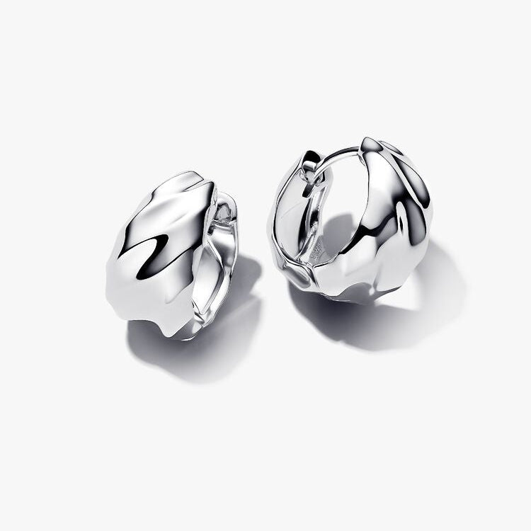 Pandora Essence hoop øreringer med bølger