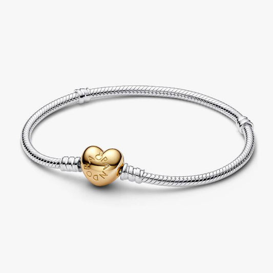 Pandora Slangekjedearmbånd med hjerteformet lås