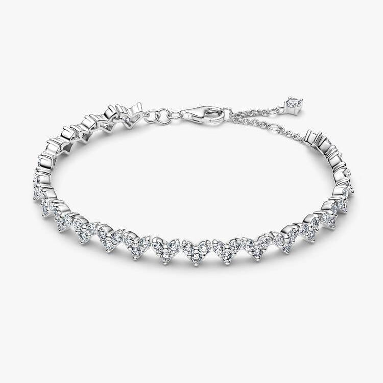 Pandora Trippel stein hjerte armbånd