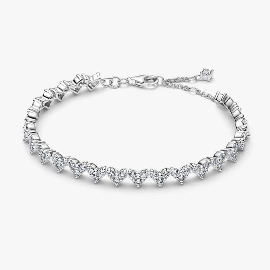Pandora Trippel stein hjerte armbånd