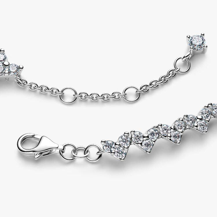 Pandora Trippel stein hjerte armbånd
