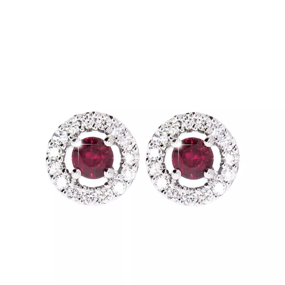 Diamantørepynt "Ruby" med rubin