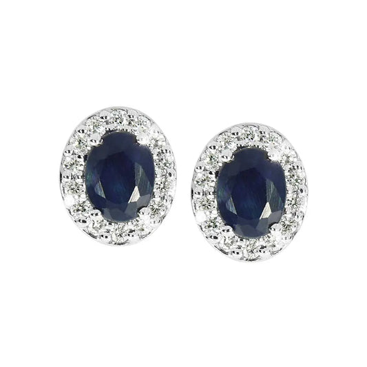 Diamantørepynt "Ascot" med safir