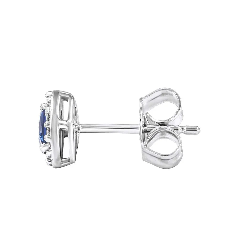 Diamantørepynt "Ascot" med safir