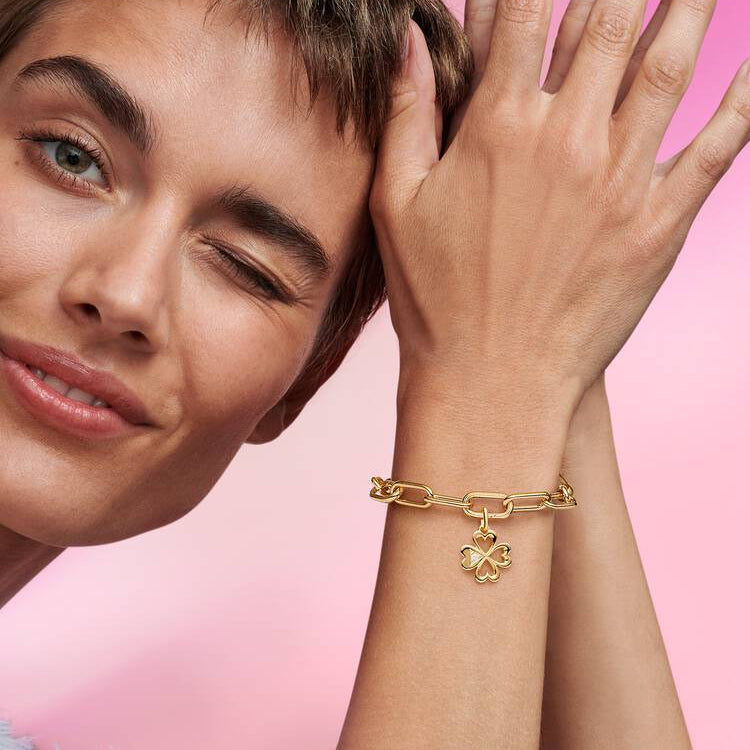 Pandora ME Hjerte firkløver flat charm