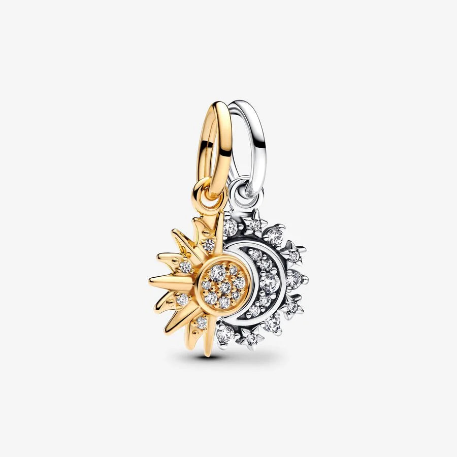 Pandora delbar sol og måne charm