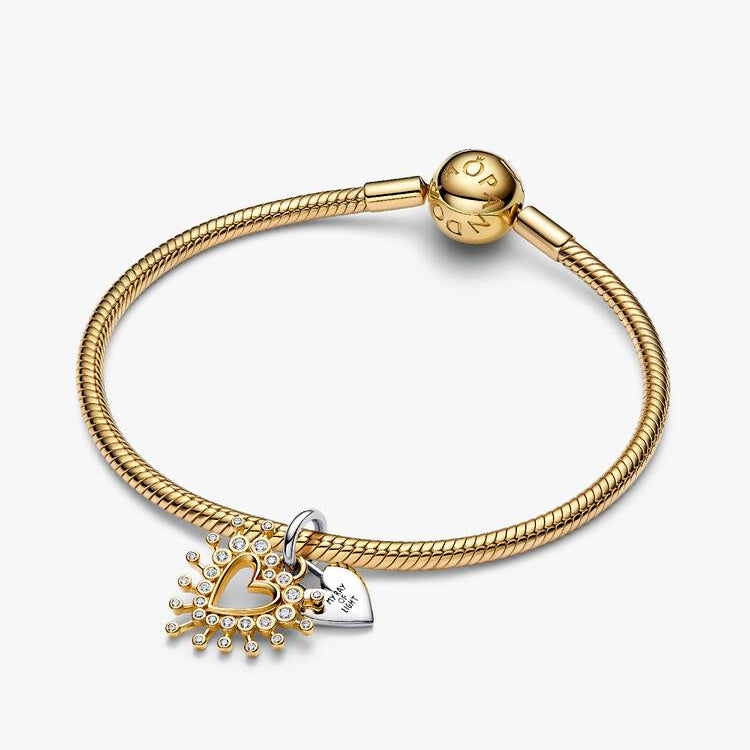 Pandora Strålende hjerte dobbel charm