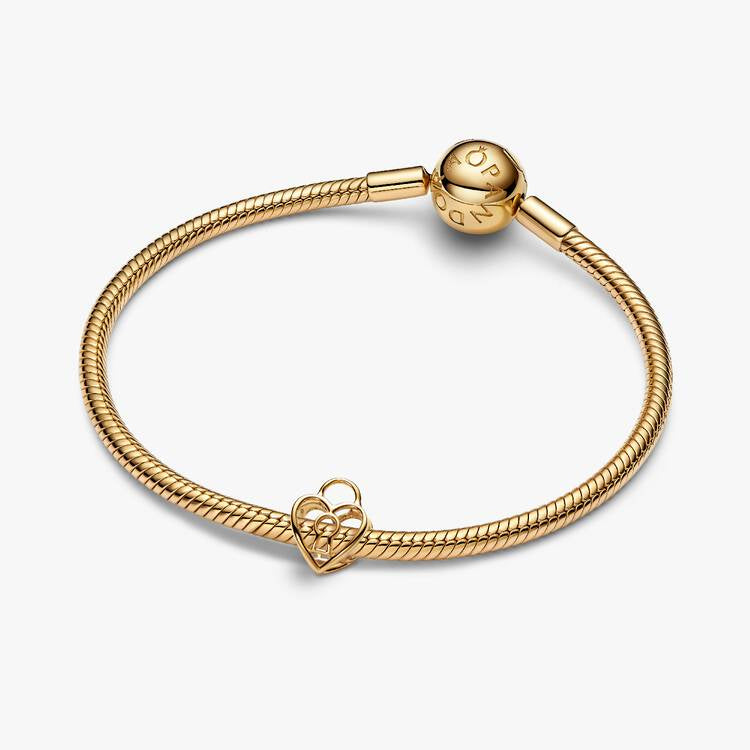 Pandora Openwork hjerte hengelås charm