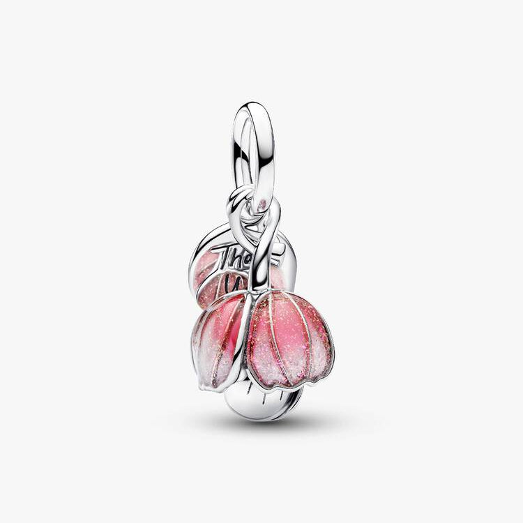 Pandora Tofarget utsprunget blomst hengende charm