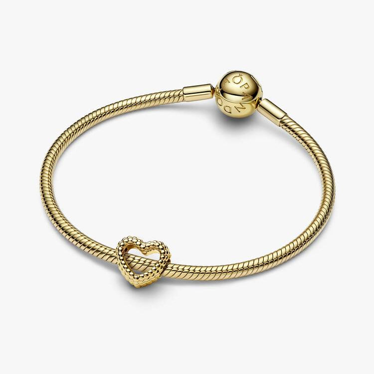 Pandora Åpent hjerte med sølvkuler charm