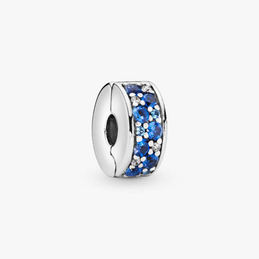 Pandora Pavé klemmecharm, blå