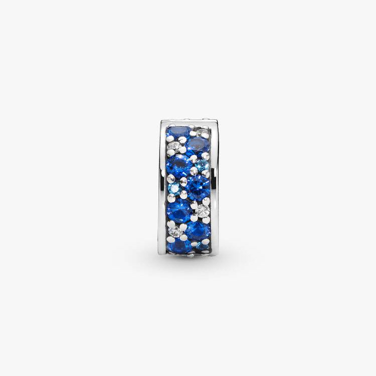 Pandora Pavé klemmecharm, blå
