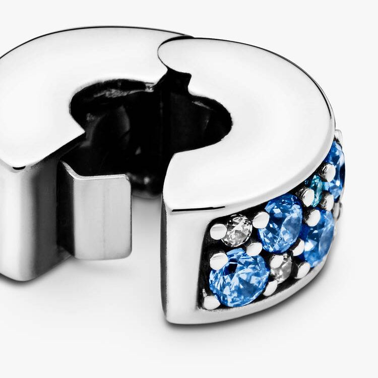 Pandora Pavé klemmecharm, blå