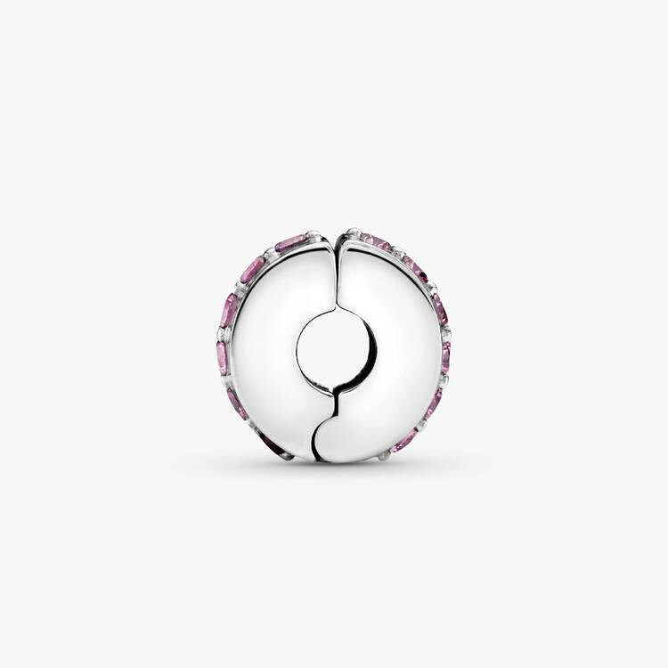 Pandora Funklende rad klemmecharm, rosa