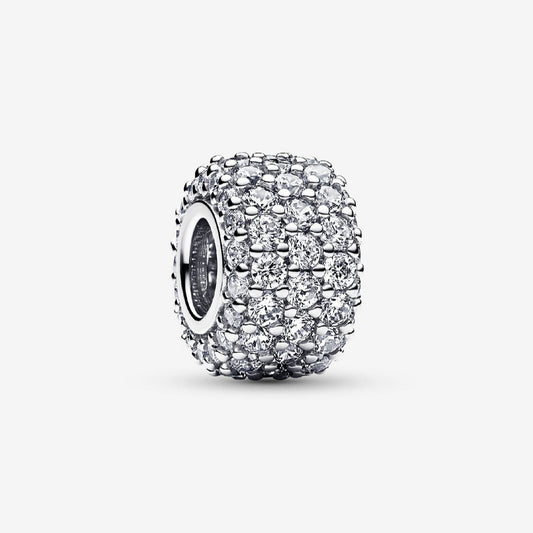 Pandora Funklende trippel rad pavé Charm