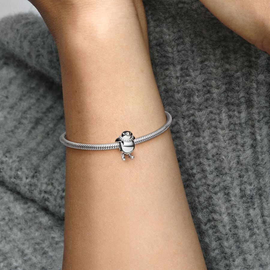 Pandora pingvin på ski charm