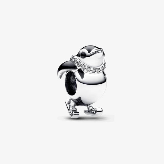 Pandora pingvin på ski charm