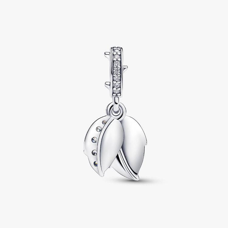 Pandora Hvit utsprunget rose dobbel charm