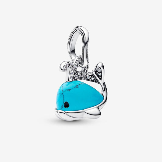 Pandora Turkisfarget hval charm
