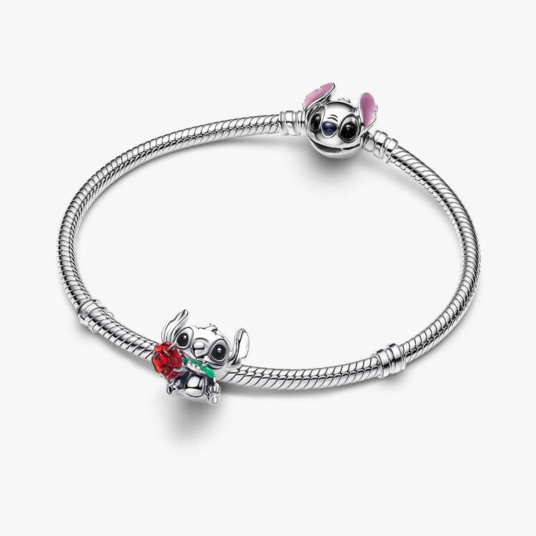 Pandora Disney Stitch rose muranoglass charm
