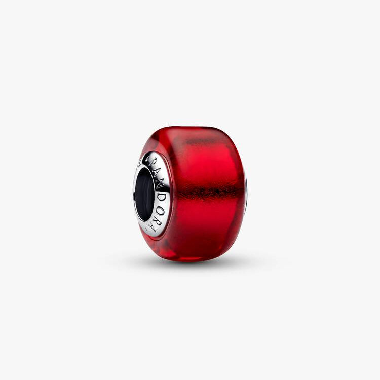 Pandora Mini muranoglass, rød