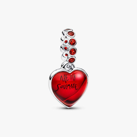 Pandora Rødt muranoglass hjerte dobbel charm