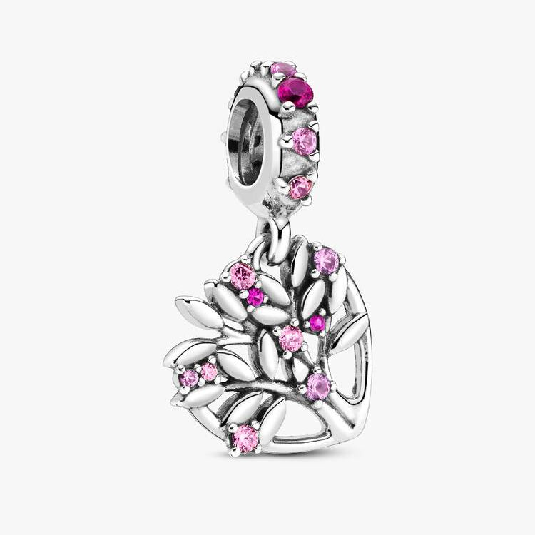 Pandora Rosa hjerte familietre hengende charm