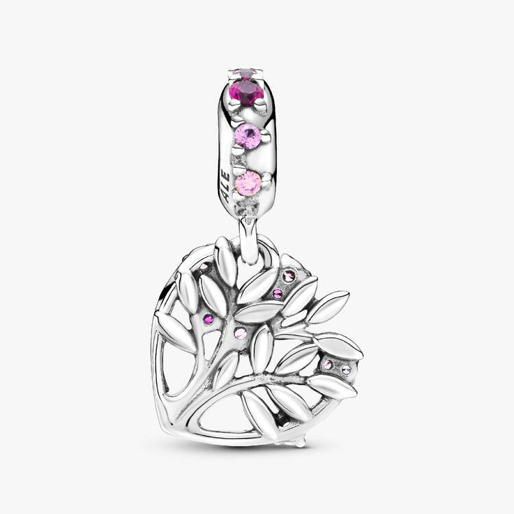 Pandora Rosa hjerte familietre hengende charm