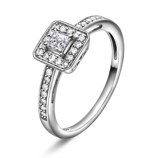 Diamantring med firkantet topp 0.45ct TW SI