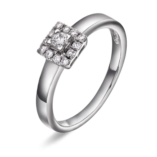 Diamantring firkantet ramme 0.30ct TW SI